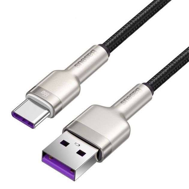 Кабель Baseus Cafule Series Metal Data Cable USB to Type-C 66W 1m Black (CAKF000101)