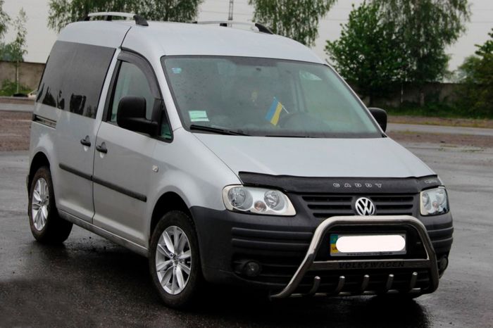Кенгурятник WT003 (нержавейка) 60мм, с надписью для Volkswagen Caddy 2004-2010 гг