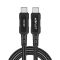 Кабель ACEFAST C4-03 Type-C to Type-C 5A, 100W, 2m, nylon, zinc connectors, Black (6974316280996)