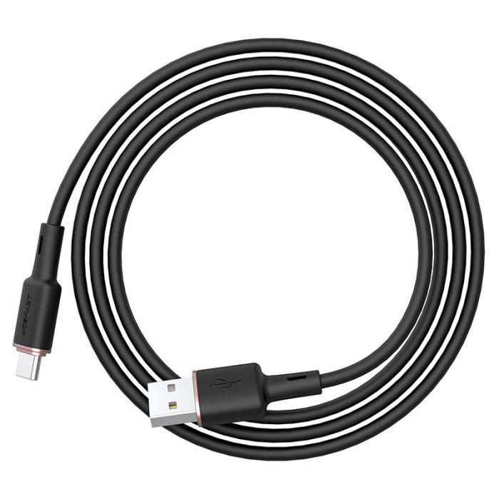 Кабель ACEFAST C2-04 USB to Type-C 3A, 1.2m, silicone, zinc connectors, Black (6974316280767)