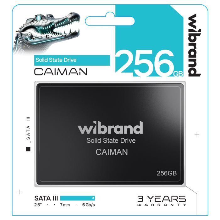 Накопичувач SSD Wibrand Caiman 256GB 2.5" 7mm SATAIII Standard (WI2.5SSD/CA256GBST)