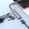 USB-хаб HOCO HB28 Type-C multi-function converter(HDTV+USB3.0+USB2.0+SD+TF+PD) Metal Gray (6931474769336)