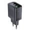 Мережевий зарядний пристрій ACEFAST A78 PD20W GaN (USB-A+USB-C) charger Black (6974316283256)