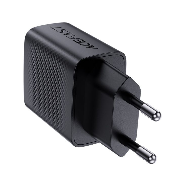 Мережевий зарядний пристрій ACEFAST A78 PD20W GaN (USB-A+USB-C) charger Black (6974316283256)