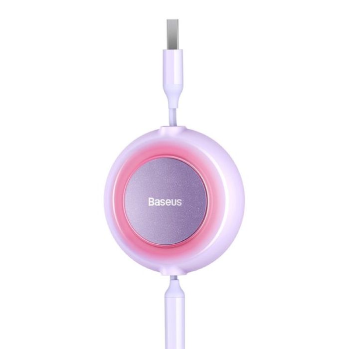 Кабель Baseus Bright Mirror 2 Series Retractable 3-in-1 Fast Charging  Data Cable USB to M+L+C 3.5A 1.1m Purple (CAMJ010005)