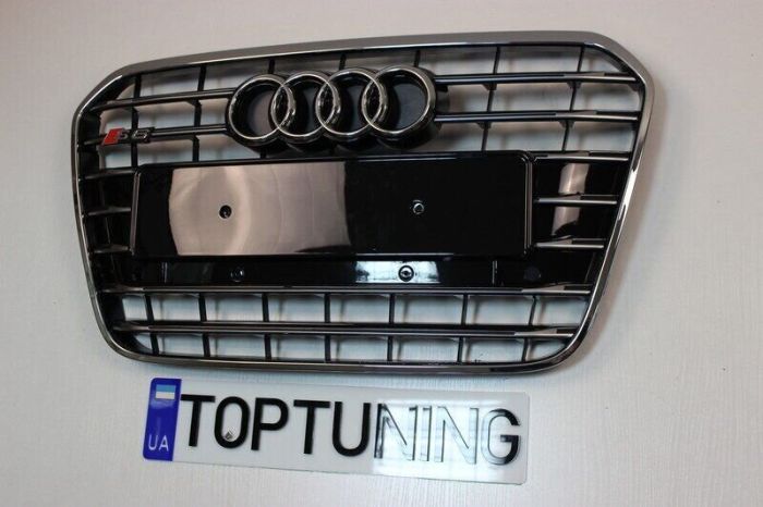Решетка радиатора Audi A6 С7 S6, черная + хром (11-14 г.в.)
