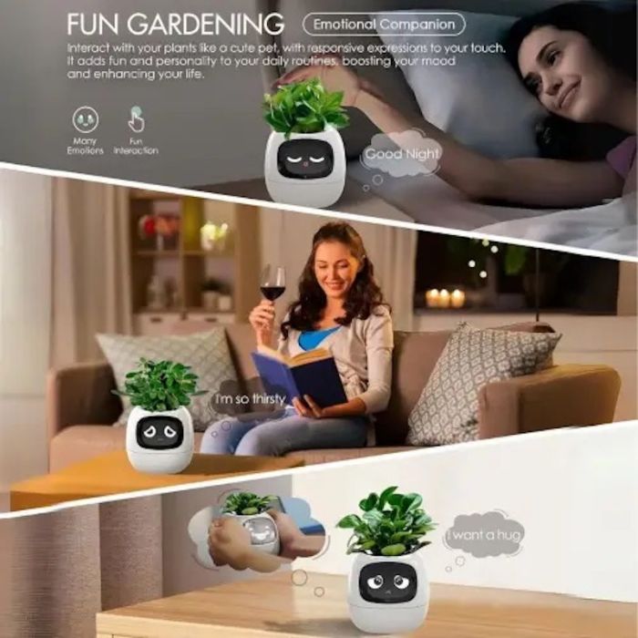 Інтерактивний розумний горщик для рослин Ivy Smart Planter Tuya AI, Pink (ISPTAP)