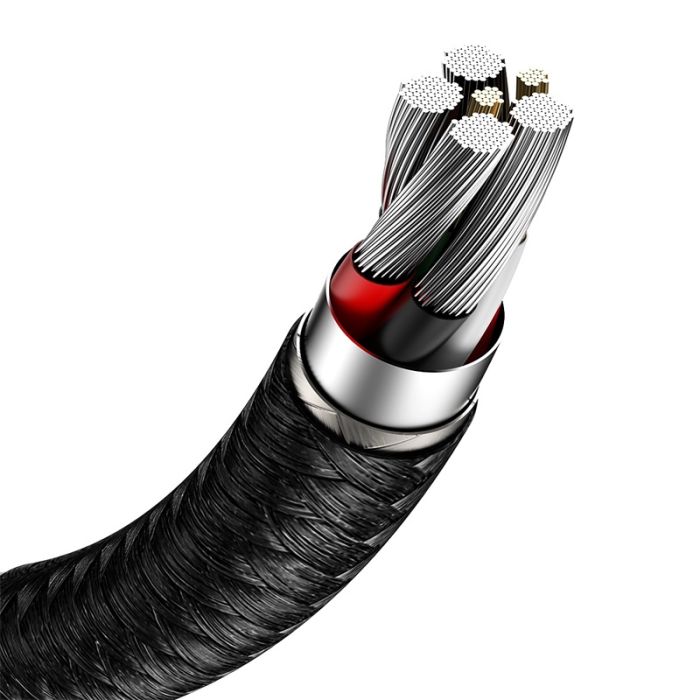 Кабель Baseus Cafule Series Metal Data Cable USB to Type-C 66W 0.25m Black (CAKF000001)