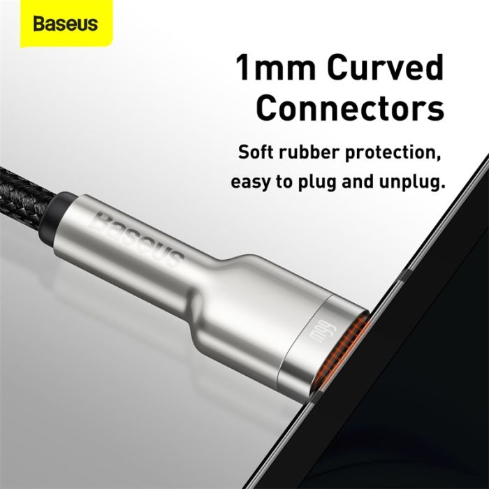 Кабель Baseus Cafule Series Metal Data Cable USB to Type-C 66W 0.25m Black (CAKF000001)