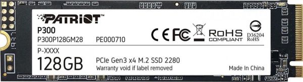 Накопичувач SSD M.2 Patriot P300 128GB NVMe 2280 PCIe 3.0 3D TLC (P300P128GM28)