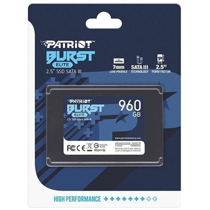 Накопичувач SSD Patriot Burst Elite 960GB 2.5" 7mm SATAIII TLC 3D (PBE960GS25SSDR)