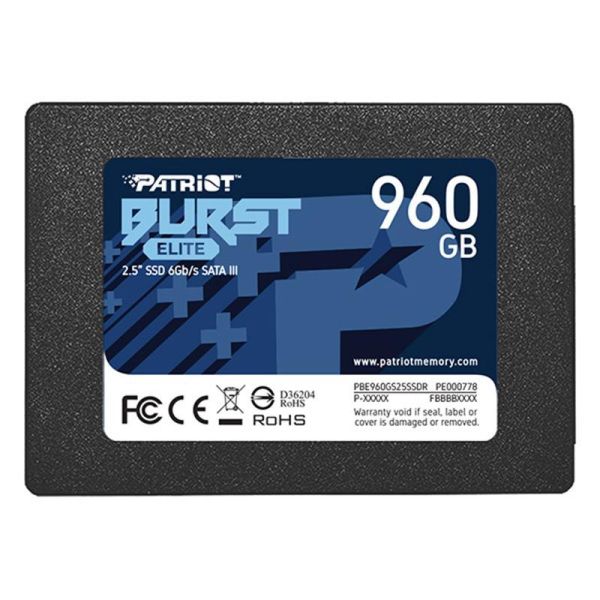 Накопичувач SSD Patriot Burst Elite 960GB 2.5" 7mm SATAIII TLC 3D (PBE960GS25SSDR)