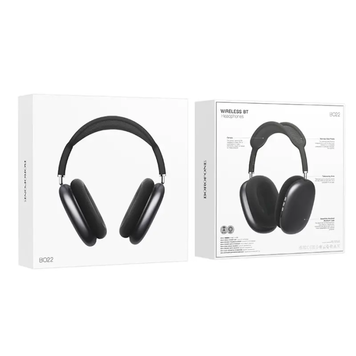 Бездротові накладні навушники BOROFONE BO22 Elegant BT headphones Space Gray (6941991101687)