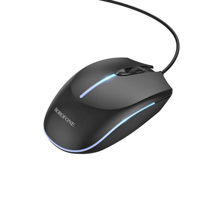 Миша BOROFONE BG10 Soaring game luminous wired mouse Black (6941991102745)