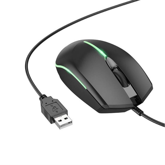 Миша BOROFONE BG10 Soaring game luminous wired mouse Black (6941991102745)