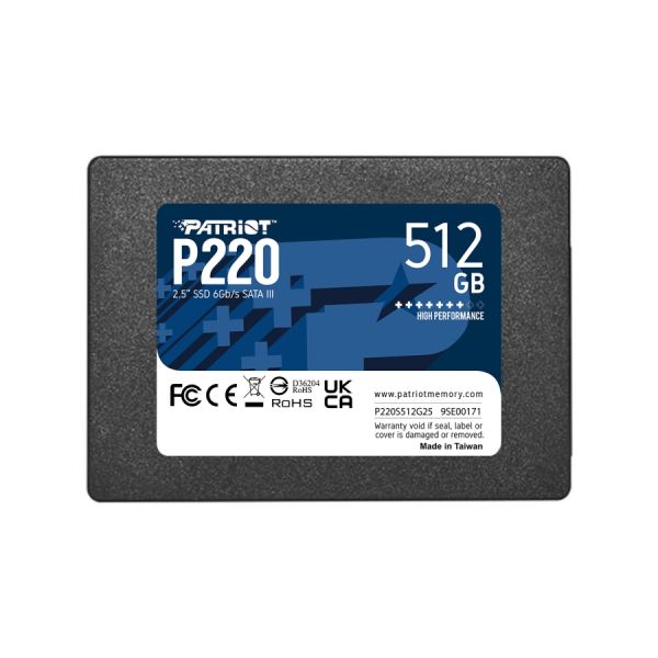 Накопичувач SSD Patriot P220 512GB 2.5" 7mm SATAIII (P220S512G25)