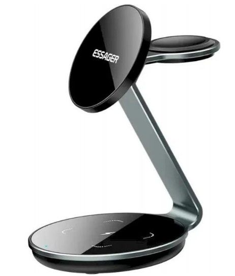 Бездротовий мультизарядний пристрій ESSAGER Hongyan 15W 3 IN 1 black (EWXCX3-HY0G-Z)