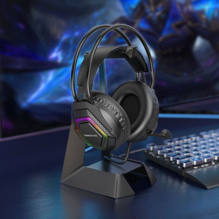 Навушники ігрові BOROFONE BO105 Thunder gaming headphones Black (6974443389227)