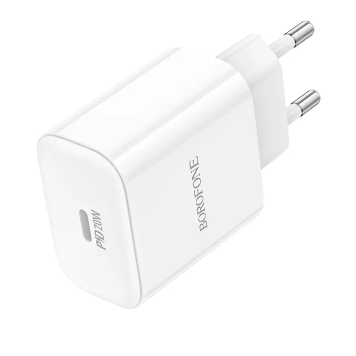 Мережевий зарядний пристрій BOROFONE BA81A single port PD20W charger(EU) White (6941991108181)