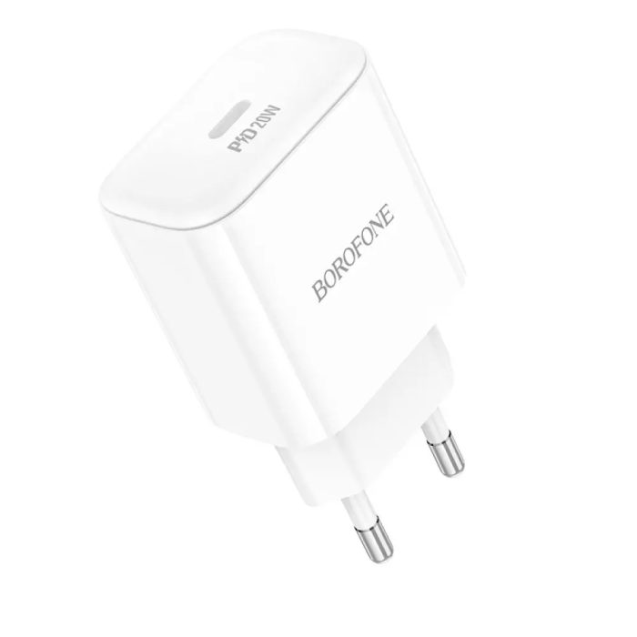 Мережевий зарядний пристрій BOROFONE BA81A single port PD20W charger(EU) White (6941991108181)