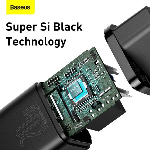 Мережевий зарядний пристрій Baseus Super Si Quick Charger 1C 20W EU Black (CCSUP-B01)