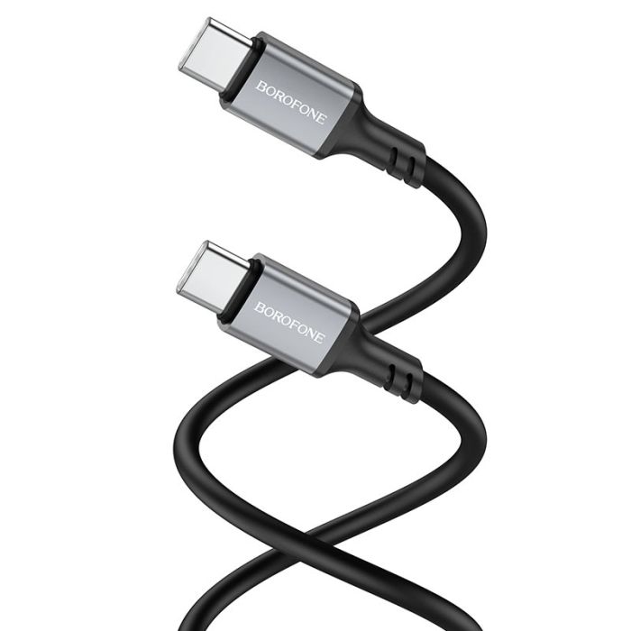 Кабель BOROFONE BX83 Type-C to Type-C Famous 60W silicone charging data cable Black (6974443386448)