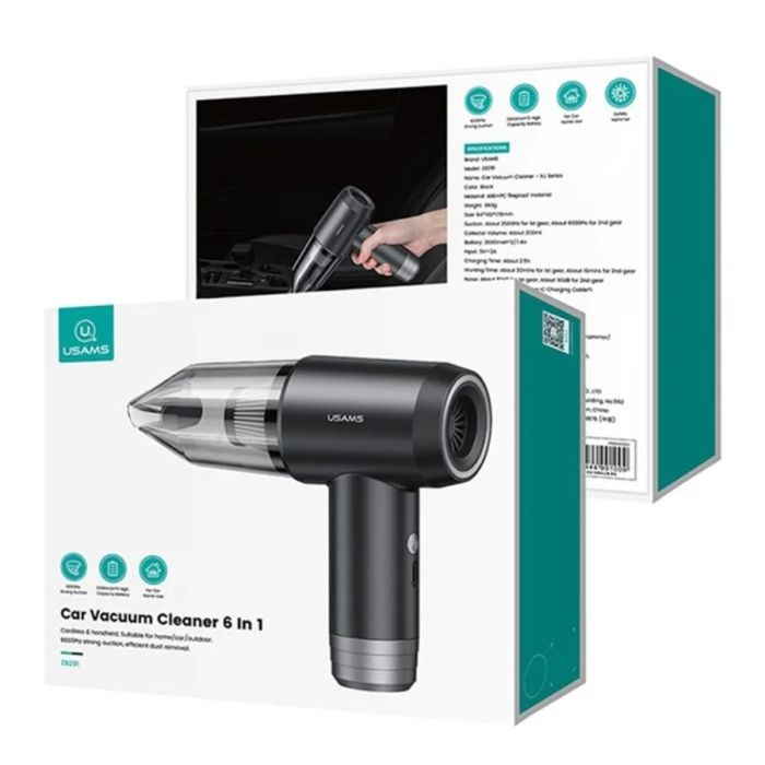 Автомобільний пилосос Usams ZB291 Car Vacuum Cleaner - XJ Series black (ZB291XCQ01)