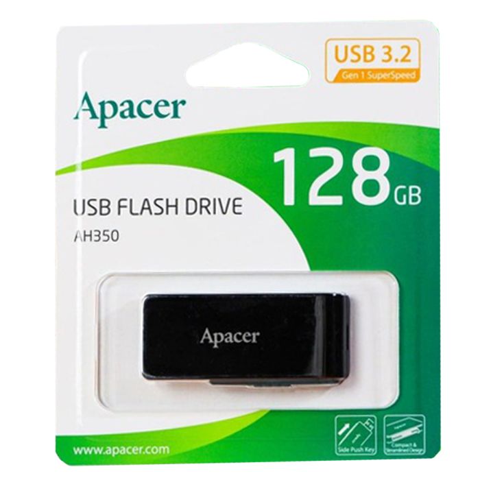 Флеш-накопичувач Apacer USB 3.2 Gen 1 AH350 128Gb Black (AP128GAH350B-1)