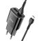 Мережевий зарядний пристрій з кабелем HOCO C88A Star round dual port charger set(Micro) 12W Black (6931474749529)
