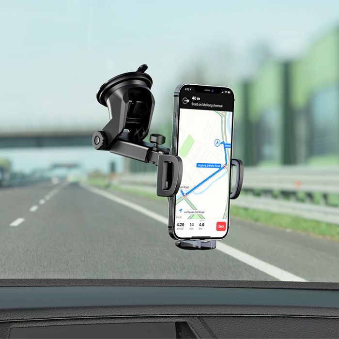 Автотримач для телефона BOROFONE BH53 Windy center console car holder Black Grey (6931474751867)