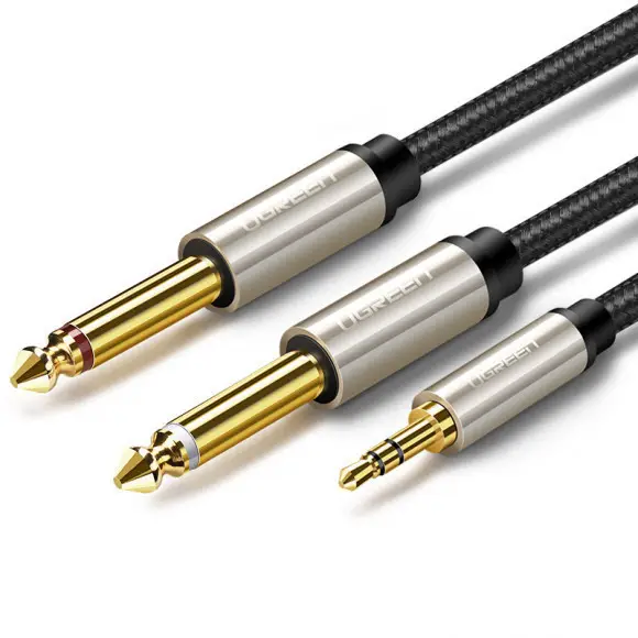 Аудіокабель UGREEN AV126 3.5mm TRS to Dual 6.35mm TS Audio Cable 2m (Gray)(UGR-10615) (UGR-10615)