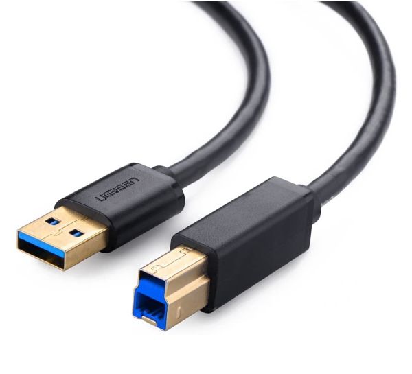 Кабель UGREEN US210 USB 3.0 AM to BM Print Cable 2m (Black）(UGR-10372) (UGR-10372)