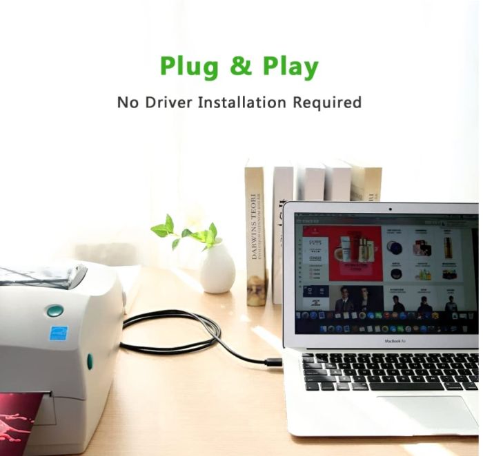 Кабель UGREEN US210 USB 3.0 AM to BM Print Cable 2m (Black）(UGR-10372) (UGR-10372)