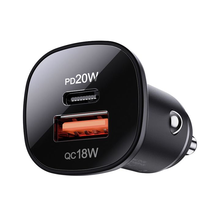 Автомобільний зарядний пристрій ACEFAST B1 mini 38W(USB-C+USB-A) dual-port metal car charger (6974316280330)