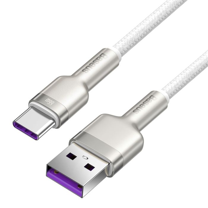 Кабель Baseus Cafule Series Metal Data Cable USB to Type-C 66W 1m White (CAKF000102)