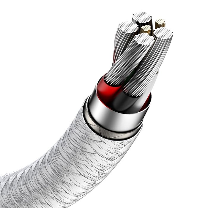 Кабель Baseus Cafule Series Metal Data Cable USB to Type-C 66W 1m White (CAKF000102)