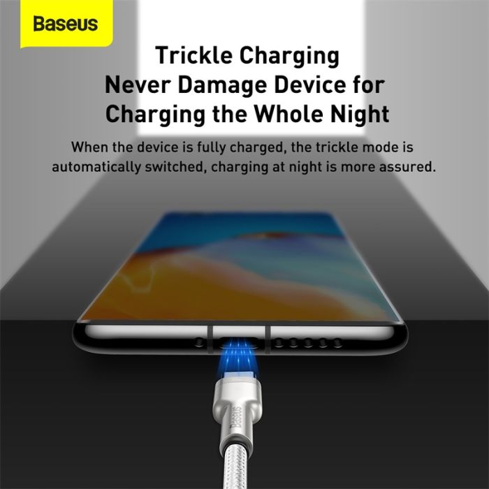 Кабель Baseus Cafule Series Metal Data Cable USB to Type-C 66W 1m White (CAKF000102)