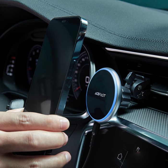 Автотримач для телефона з БЗП ACEFAST D3 magnetic wireless charging car holder Silver (6974316280446)