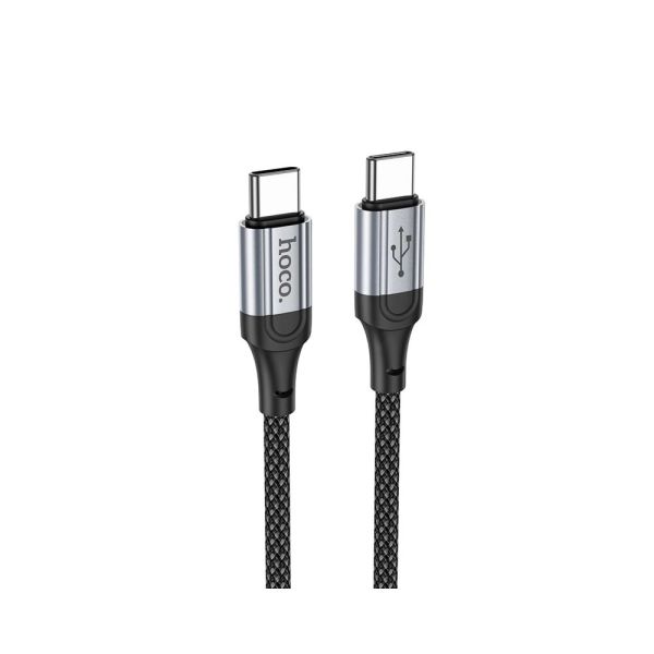 Кабель HOCO X102 Type-C to Type-C 3A, 1m, nylon, aluminum connectors, Black (6942007608787)