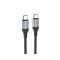 Кабель HOCO X102 Type-C to Type-C 3A, 1m, nylon, aluminum connectors, Black (6942007608787)