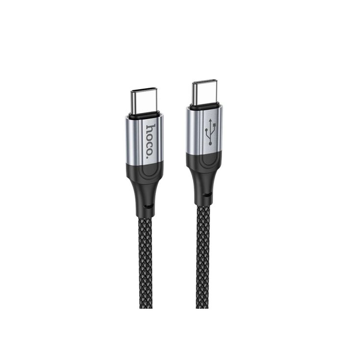 Кабель HOCO X102 Type-C to Type-C 3A, 1m, nylon, aluminum connectors, Black (6942007608787)