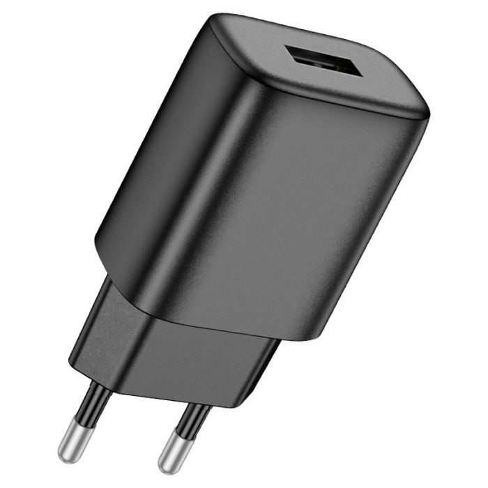 Мережевий зарядний пристрій HOCO C134A Solid single port charger (EU) Black (6942007621298)