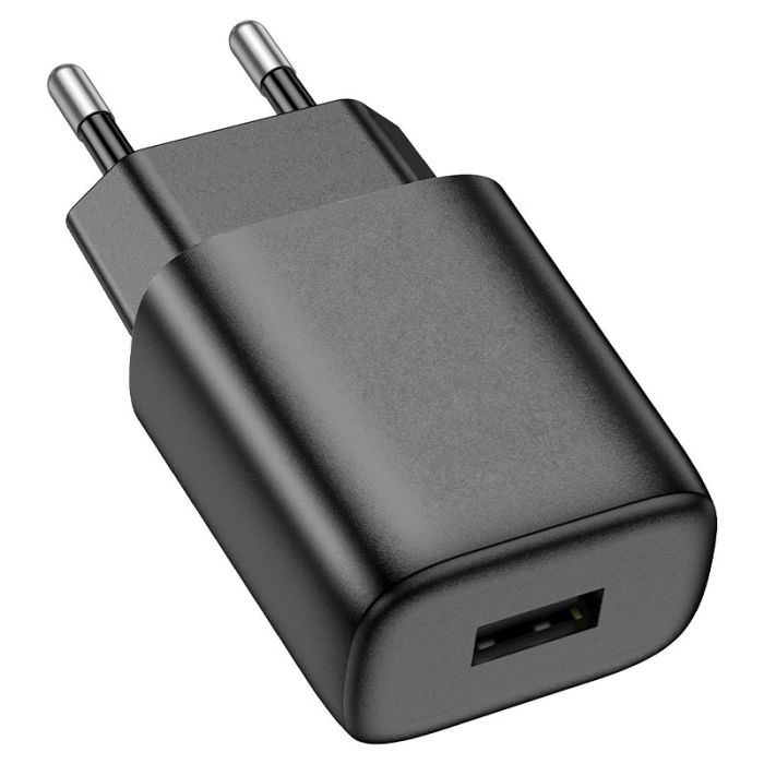 Мережевий зарядний пристрій HOCO C134A Solid single port charger (EU) Black (6942007621298)
