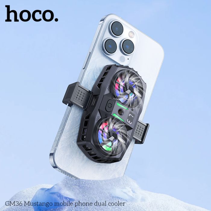 Кулер для мобільного Hoco GM36 Mustango mobile phone dual cooler Black (6942007645058)