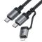 Кабель ACEFAST C20-01 USB-C to USB-C / Lightning aluminum alloy connectors charging data cable Black (6974316283768)