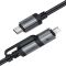 Кабель ACEFAST C20-01 USB-C to USB-C / Lightning aluminum alloy connectors charging data cable Black (6974316283768)