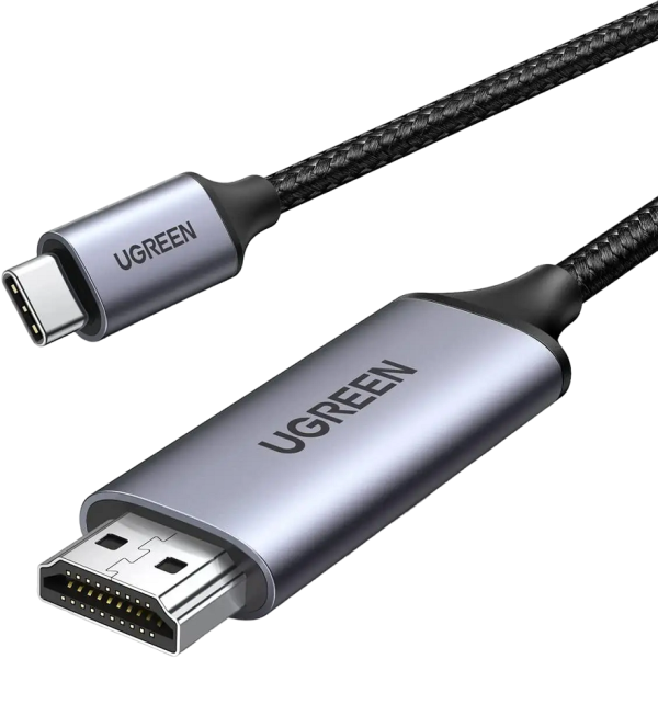 Кабель UGREEN MM142 USB-C to HDMI Male to Male Cable Aluminum Shell 1.5m (Gray Black)(UGR-50570) (UGR-50570)