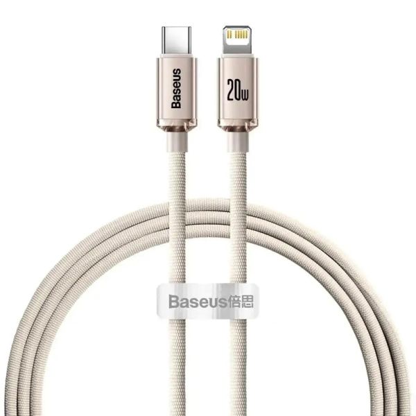 Кабель Baseus Crystal Shine Series Fast Charging Data Cable Type-C to iP 20W 1.2m Pink (CAJY001304)
