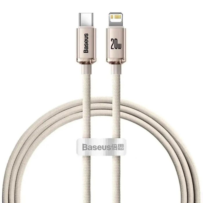 Кабель Baseus Crystal Shine Series Fast Charging Data Cable Type-C to iP 20W 1.2m Pink (CAJY001304)