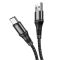 Кабель HOCO X50 USB to Type-C 3A, 1m, nylon, aluminum connectors, Black (6931474734235)
